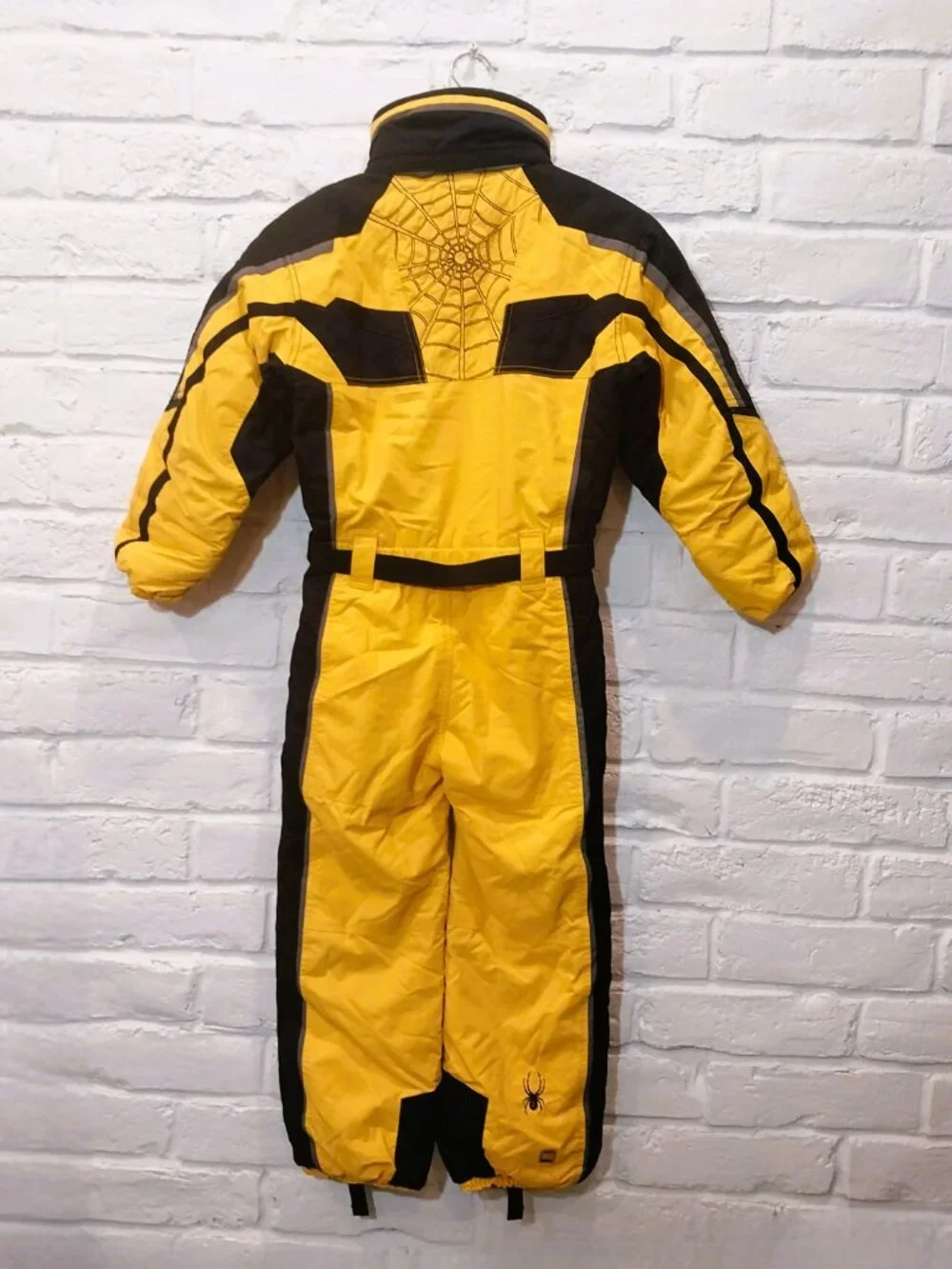 Kids Youth Spyder Snowsuit Yellow Black Size 7 Growing Size One Piece Coveralls.